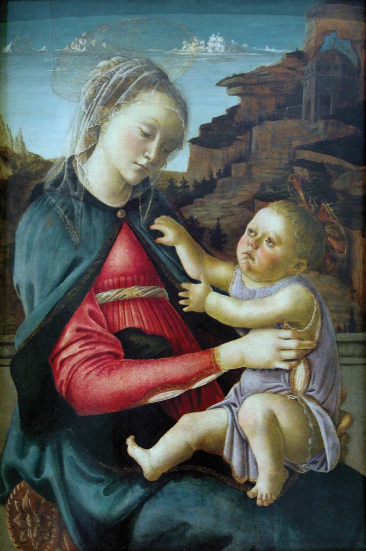 La Virgen y el Niño, llamada Madona Guidi de Faenza, por Sandro Botticelli, en el Louvre