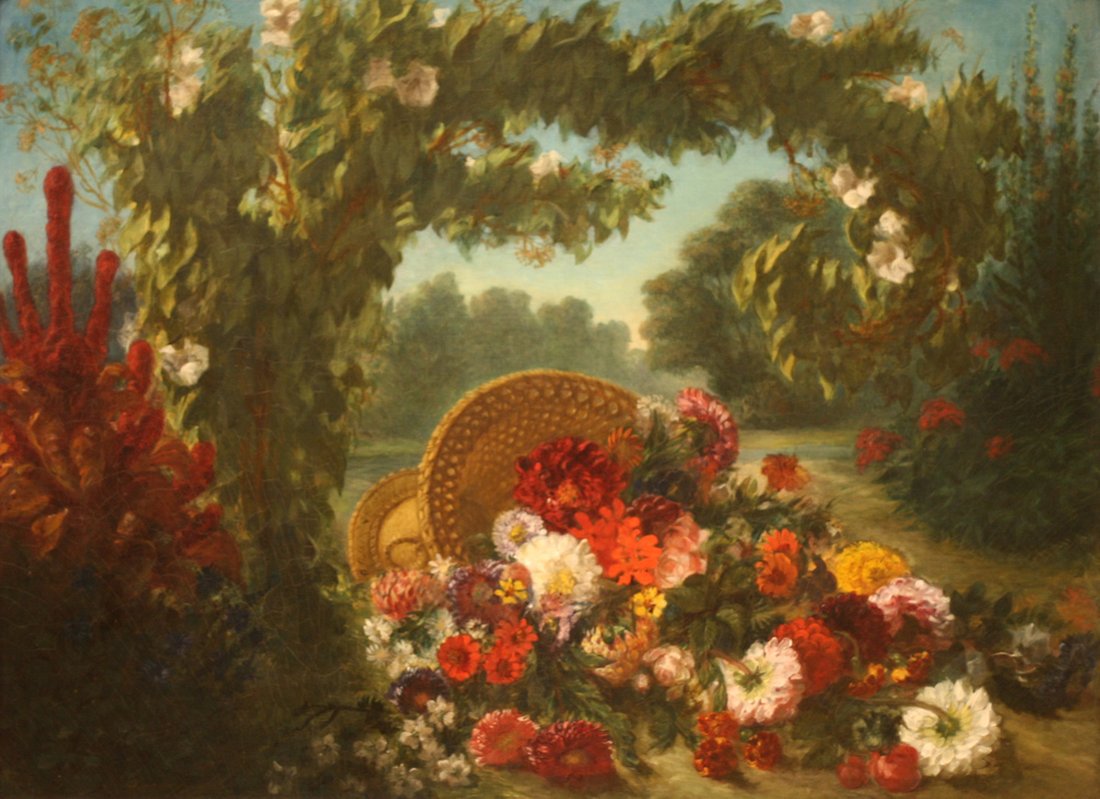 Cesta de flores, pintura de Eugène Delacroix, en el Metropolitan Museum of Art