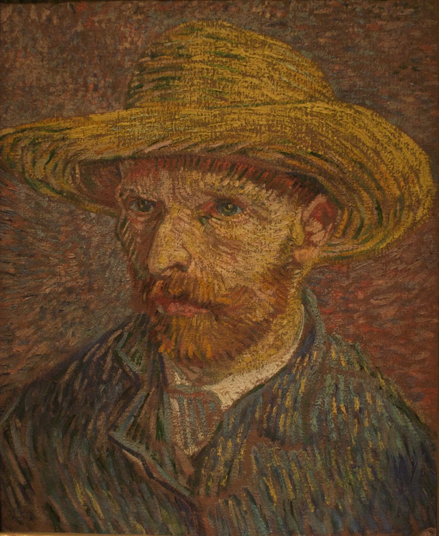 Autorretrato con sombrero de paja, pintura de Vincent van Gogh, en el Metropolitan Museum of Art