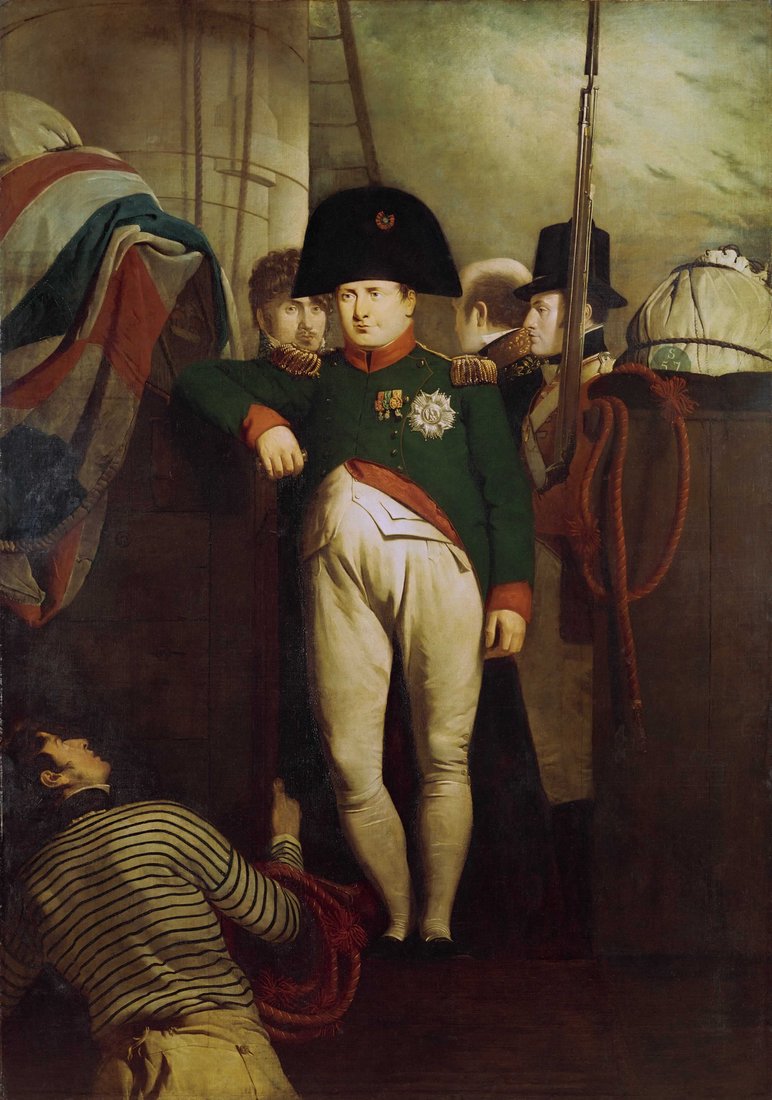Napoléon Bonaparte à bord du Bellerophon, peinture de Charles Lock Eastlake, à Royal Museums Greenwich